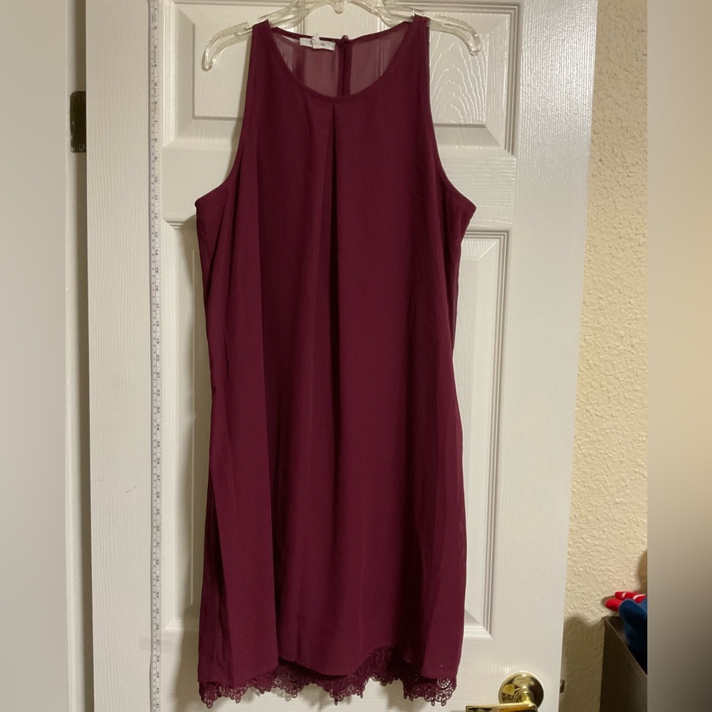 Maurices Sleeveless Burgundy Mini Dress